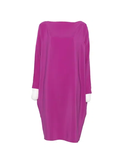 Gianluca Capannolo Margarita Slit-sleeve Boat-neck Midi Dress In Pink