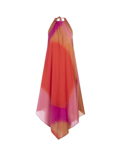 Gianluca Capannolo Multicolour Silk Asymmetrical Sleeveless Dress