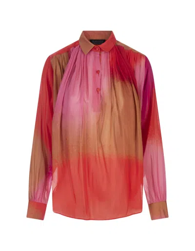 Gianluca Capannolo Multicolour Silk Shirt With Gathering