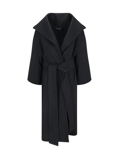 Gianluca Capannolo Single-breasted Belted Coat In Black
