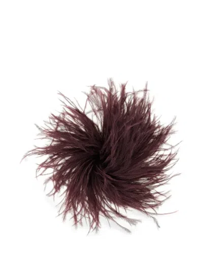 Gianluca Capannolo Ostrich-feather Brooch In Orange