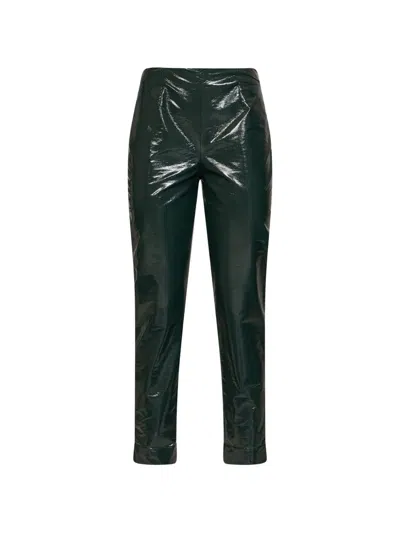 Gianluca Capannolo Patent-effect Slim-fit Trousers In Green