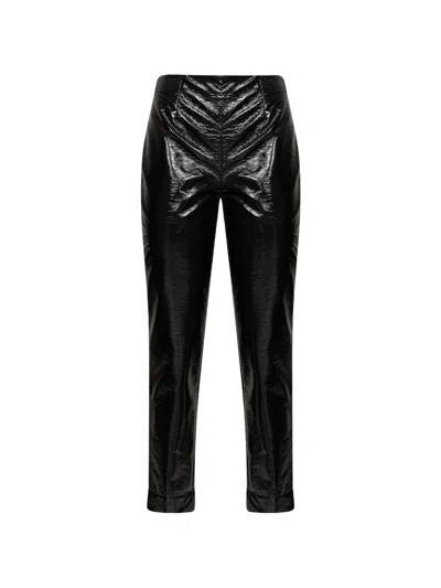 Gianluca Capannolo Patent-effect Trousers In Black