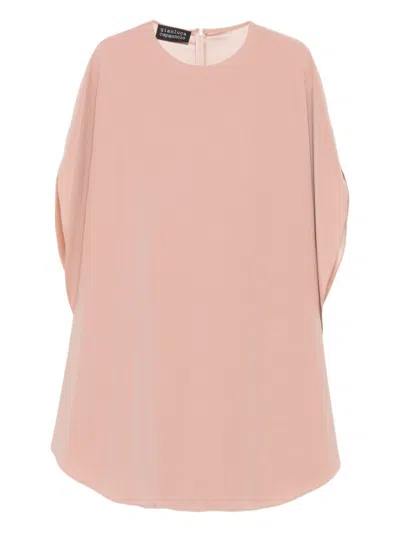 Gianluca Capannolo Crew-neck Split-sleeve Midi Dress In Pink