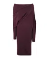 Gianluca Capannolo Asymmetric Draped Wool Dress In Burgundy
