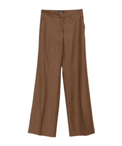 Gianluca Capannolo Pleated Zipper Casual Pants In Brown