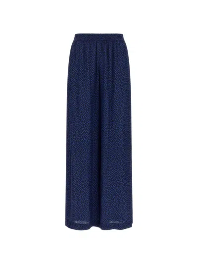 Gianluca Capannolo Claudia Casual Polka Dot Wide Leg Pants In Blue