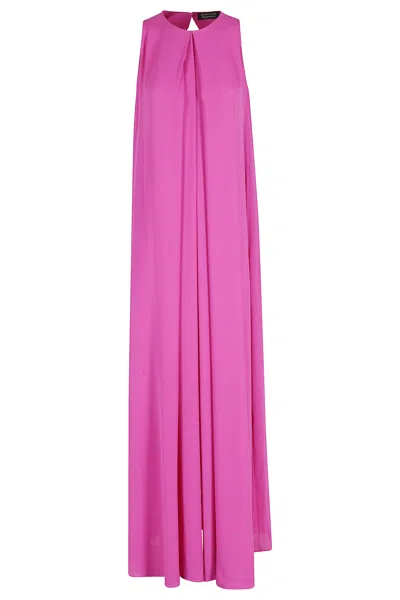 Gianluca Capannolo Purple Anka Draped Front-opening Silk Maxi Dress In Multi