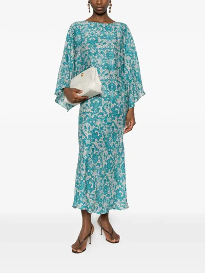 Gianluca Capannolo Robbie Silk Midi Dress In Blue