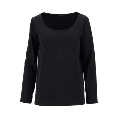 Gianluca Capannolo Round Neckline Cady Top In Black