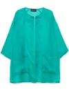 Gianluca Capannolo Silk Coat In Blue
