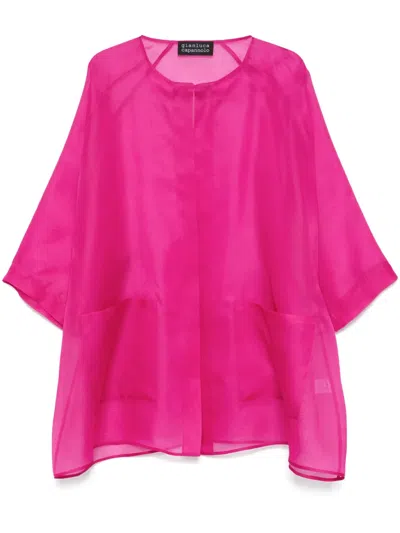 Gianluca Capannolo Silk Coat In Multicolor