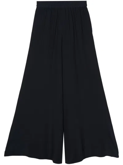 Gianluca Capannolo Silk Flared Trousers In Blue