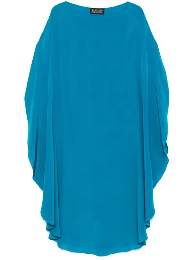 Gianluca Capannolo Silk Maxi Dress In Blau