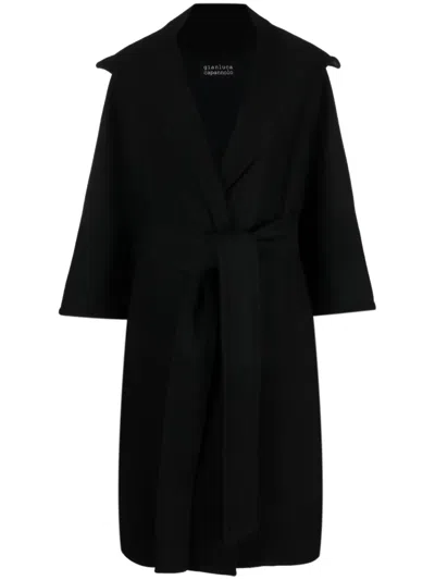 Gianluca Capannolo Single-breasted Belted Coat In Black