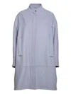 Gianluca Capannolo Short Single-breasted Virgin Wool Blend Coat In Blue