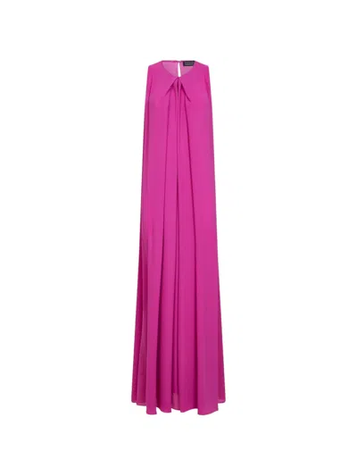 Gianluca Capannolo Round Neck Sleeveless Dress In Purple