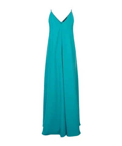 Gianluca Capannolo V-neck Spaghetti-strap Maxi Dress In Blue