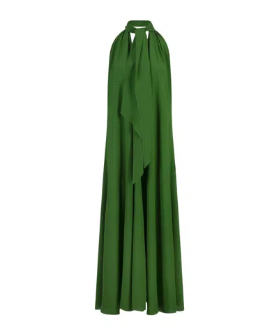 Gianluca Capannolo Tied-neck Draped Dress In Green