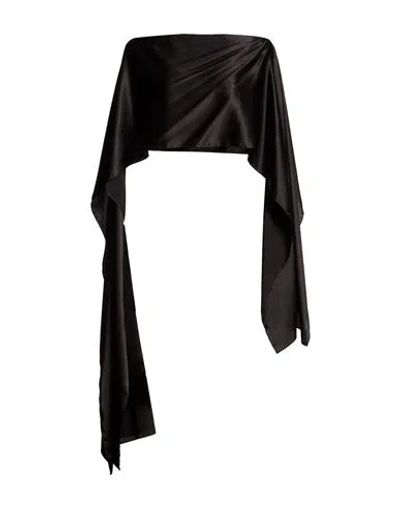 Gianluca Capannolo Woman Cape Black Size Onesize Silk, Elastane
