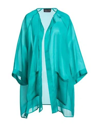 Gianluca Capannolo Woman Jacket Deep Teal Size M Silk In Green