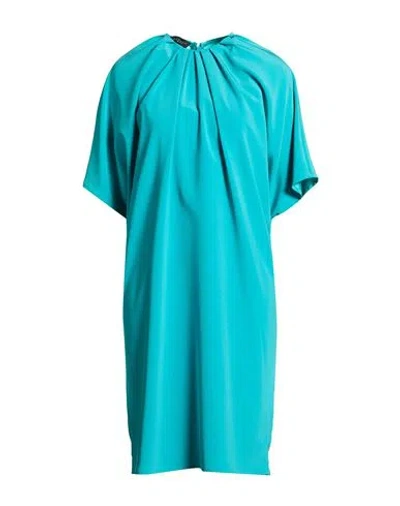 Gianluca Capannolo Woman Midi Dress Turquoise Size 6 Triacetate, Polyethylene In Blue