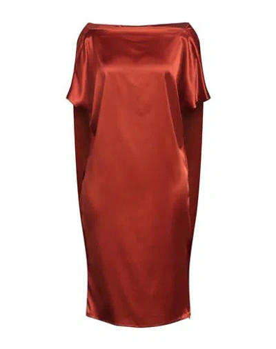 Gianluca Capannolo Woman Mini Dress Brick Size 8 Silk, Elastane In Red