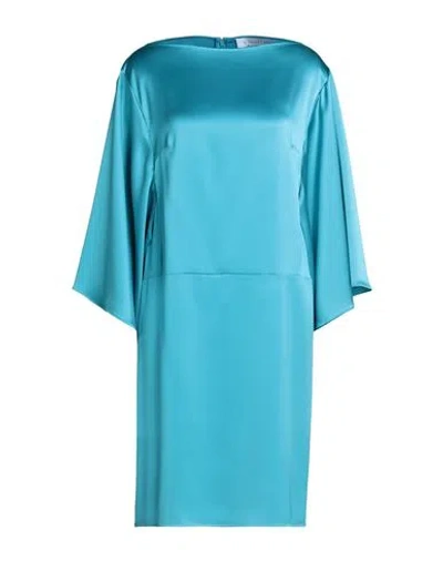 Gianluca Capannolo Woman Mini Dress Turquoise Size 10 Triacetate, Polyester In Blue