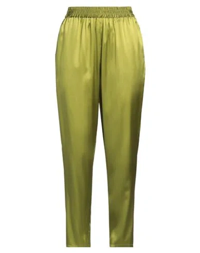 Gianluca Capannolo Woman Pants Lime Green Size 4 Silk, Elastane