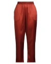 Gianluca Capannolo Woman Pants Rust Size 6 Silk, Elastane In Red
