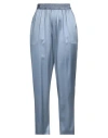 Gianluca Capannolo Woman Pants Slate Blue Size 10 Silk, Elastane