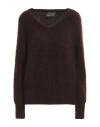 Gianluca Capannolo Woman Sweater Brown Size L Mohair Wool, Polyamide, Wool In Brown