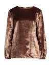 Gianluca Capannolo Woman Blouse Brown Size 4 Polyester