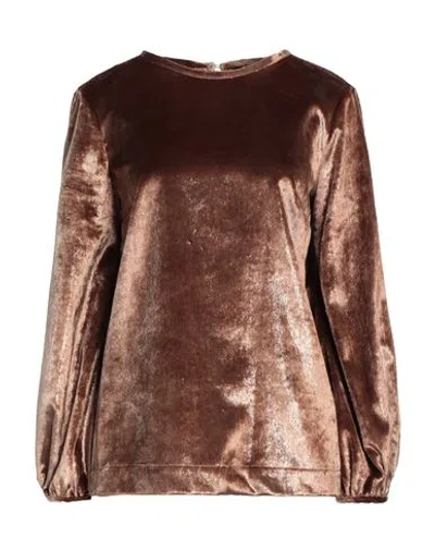 Gianluca Capannolo Woman Blouse Brown Size 4 Polyester