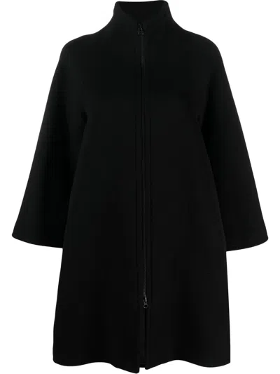 Gianluca Capannolo Wool Blend Oversized Coat In Black
