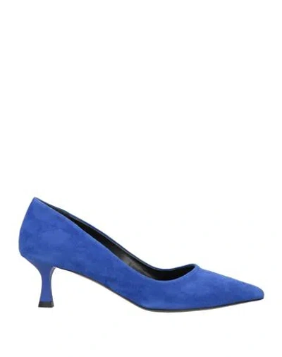 Gianmarco F. Woman Pumps Bright Blue Size 7 Leather