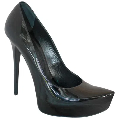 Pre-owned Gianmarco Lorenzi Black Patent Pointed Toe Pumps - Nwt - 40