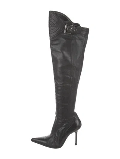 Pre-owned Gianmarco Lorenzi Leather Boots In Black