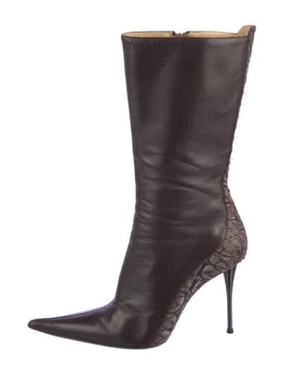 Pre-owned Gianmarco Lorenzi Leather Boots In Brown