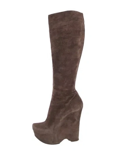 Pre-owned Gianmarco Lorenzi Suede Boots In Brown