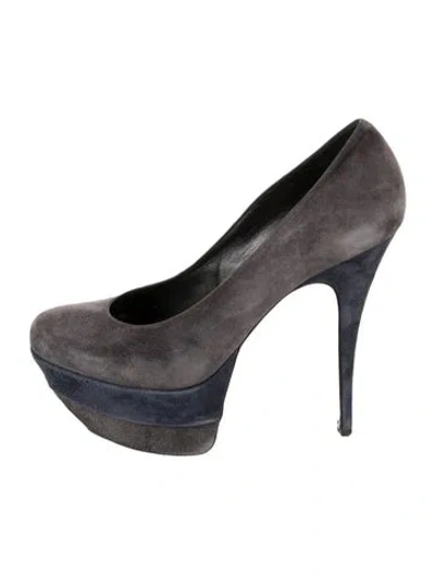 Pre-owned Gianmarco Lorenzi Suede Pumps In Blue