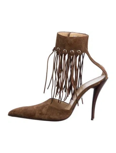 Pre-owned Gianmarco Lorenzi Suede Pumps In Brown