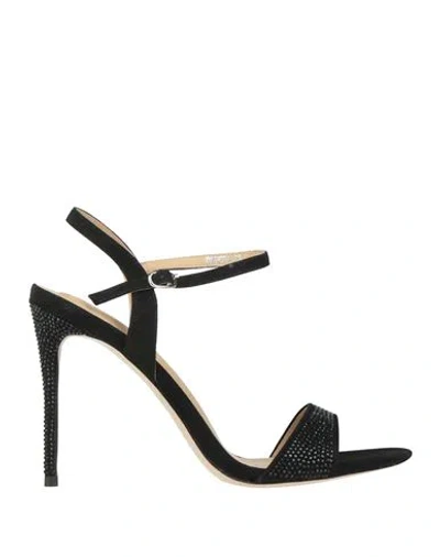 Gianmarco Lorenzi Woman Sandals Black Size 9 Leather