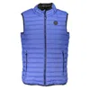 Gianmarco Venturi Blue Polyamide Sleveless Jacket In Blue