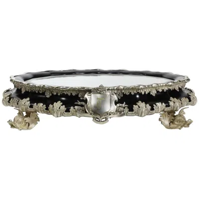 Pre-owned Gianmaria Buccellati A French 19th-20th Century Ebonized Wood & Plated Surtout De Table Centerpiece In Silver