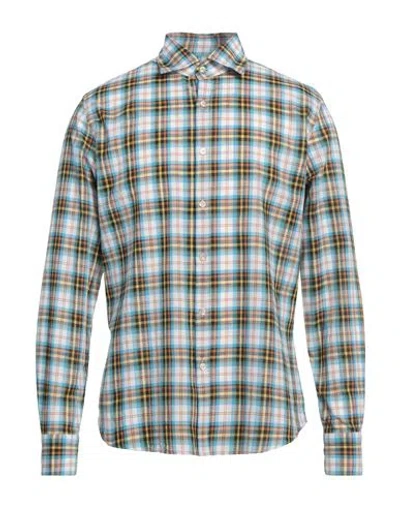 Giannetto Portofino Man Shirt Azure Size 17 ½ Cotton