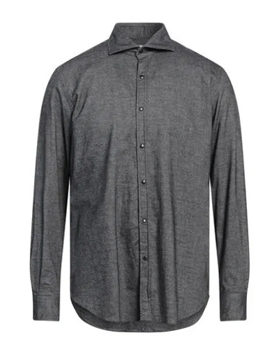 Giannetto Portofino Man Shirt Black Size 16 Cotton