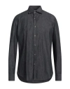 Giannetto Portofino Man Shirt Blue Size 16 Cotton In Blue