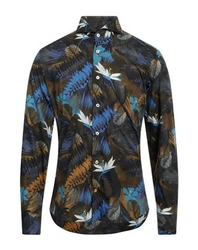 Giannetto Man Shirt Blue Size 17 Cotton