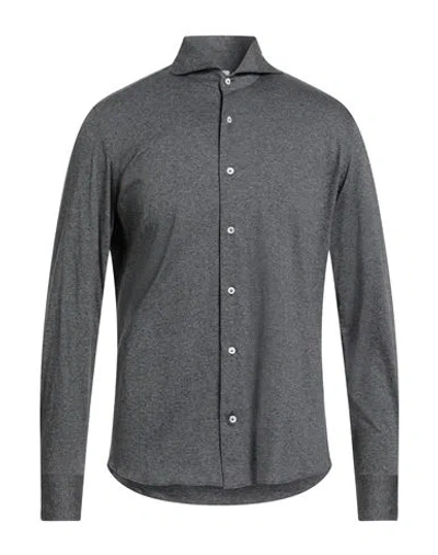 Giannetto Portofino Man Shirt Charcoal Size 15 ½ Cotton In Gray